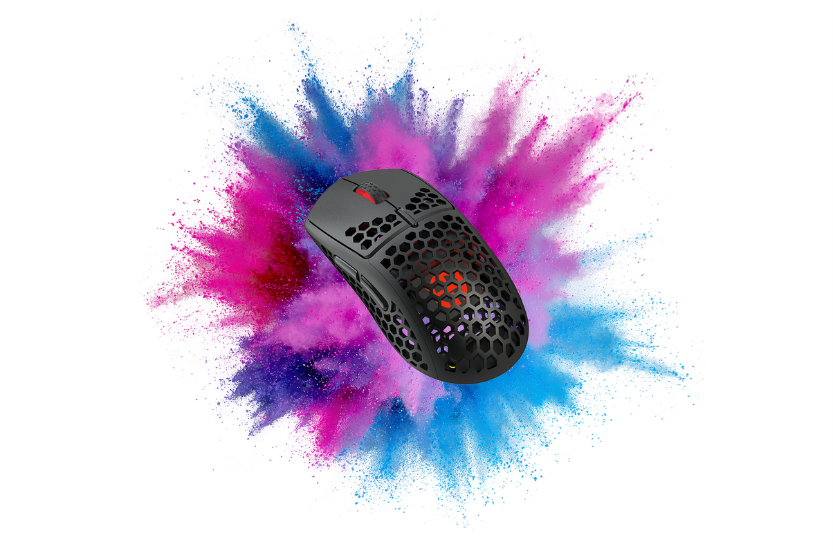 Tryhrd wireless gaming mouse with customization capabilities designed for competitive gaming